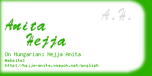anita hejja business card